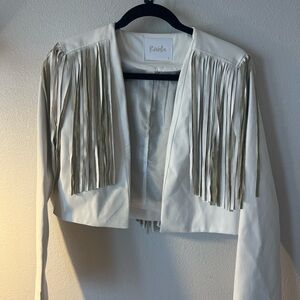 Kariella Faux Leather Fringe Jacket | Size S | Western Fringe Moto Jacket